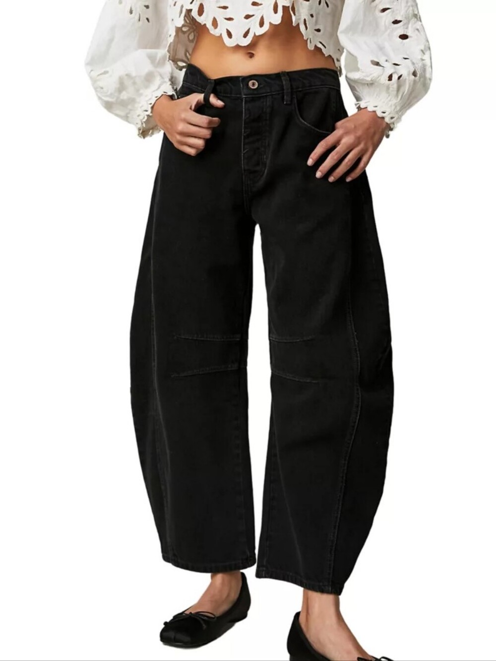 Free People Good Luck Barrel Leg Jeans